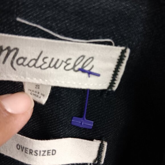 MADEWELL Women's The Oversized Jean Jacket in Lunar Wash Black Denim Size S - Picture 6 of 8